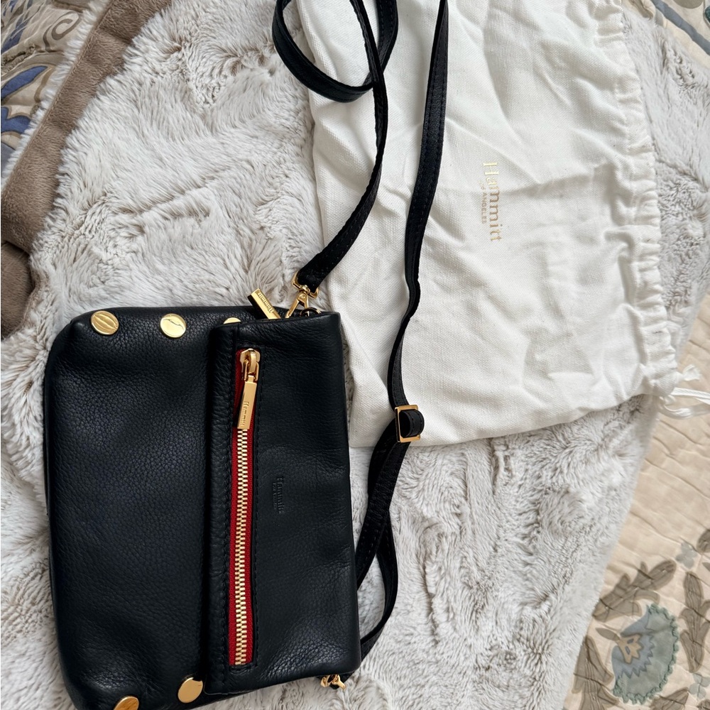 Hammitt Black Crossbody Bag with Gold Accents